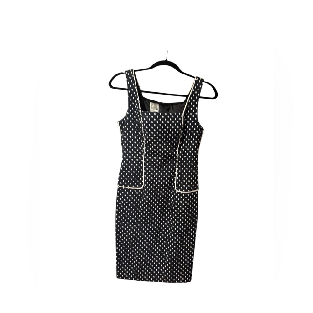 Donna Morgan Black & White Polka Dot Midi Dress - Picture 4 of 6